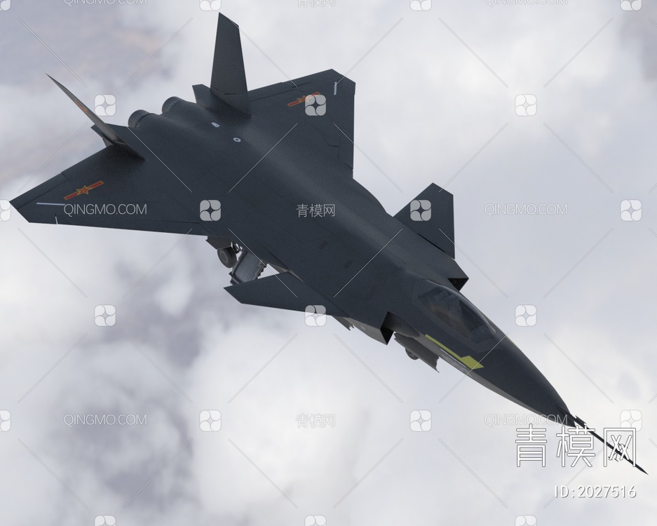 中国人民解放军空军歼20威龙军事战斗机cj20飞机3D模型下载【ID:2027516】