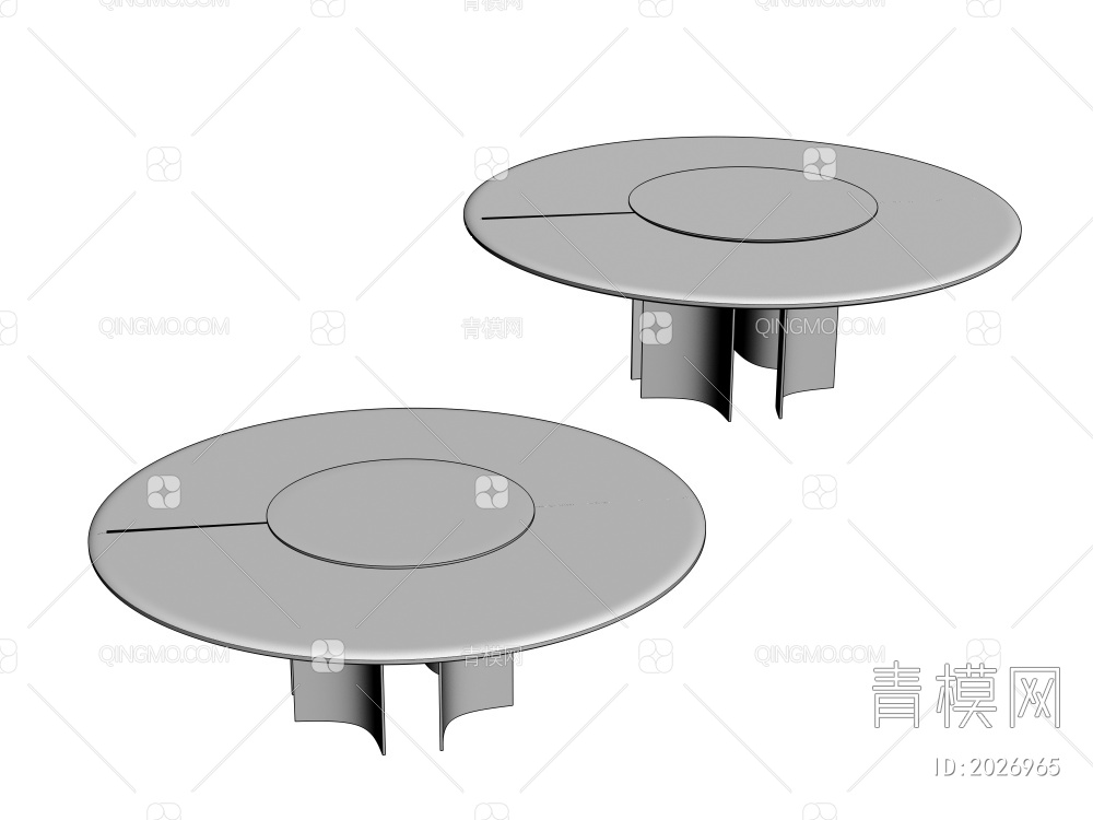 圆形餐桌3D模型下载【ID:2026965】