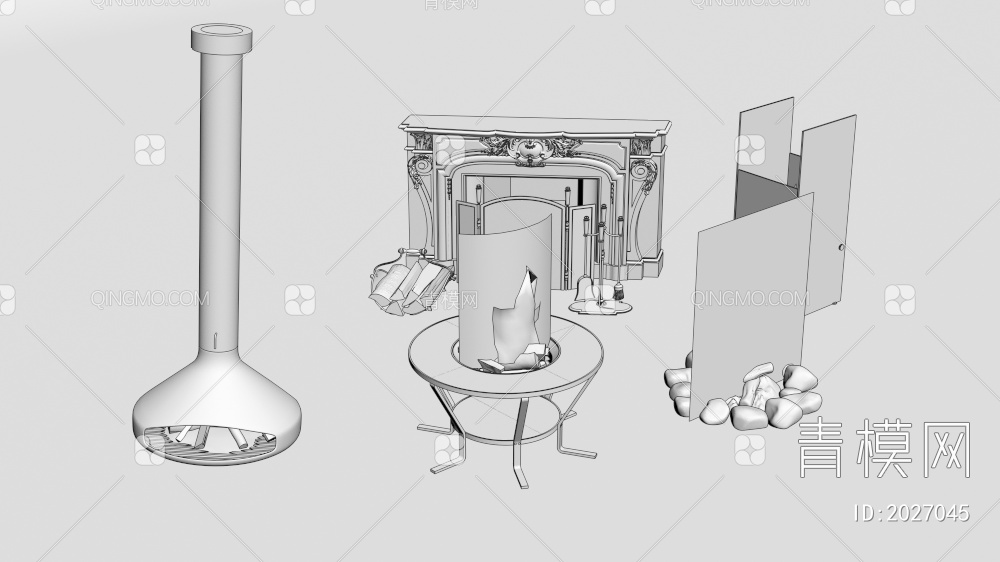 壁炉3D模型下载【ID:2027045】