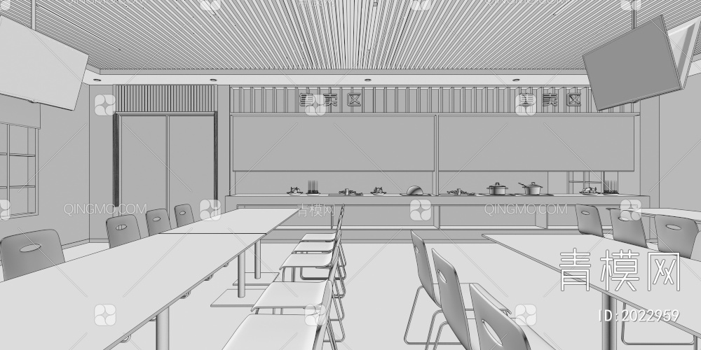 食堂3D模型下载【ID:2022959】