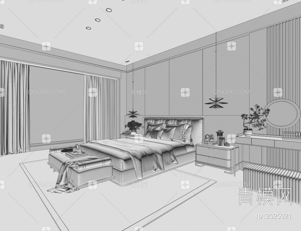 卧室3D模型下载【ID:2025021】