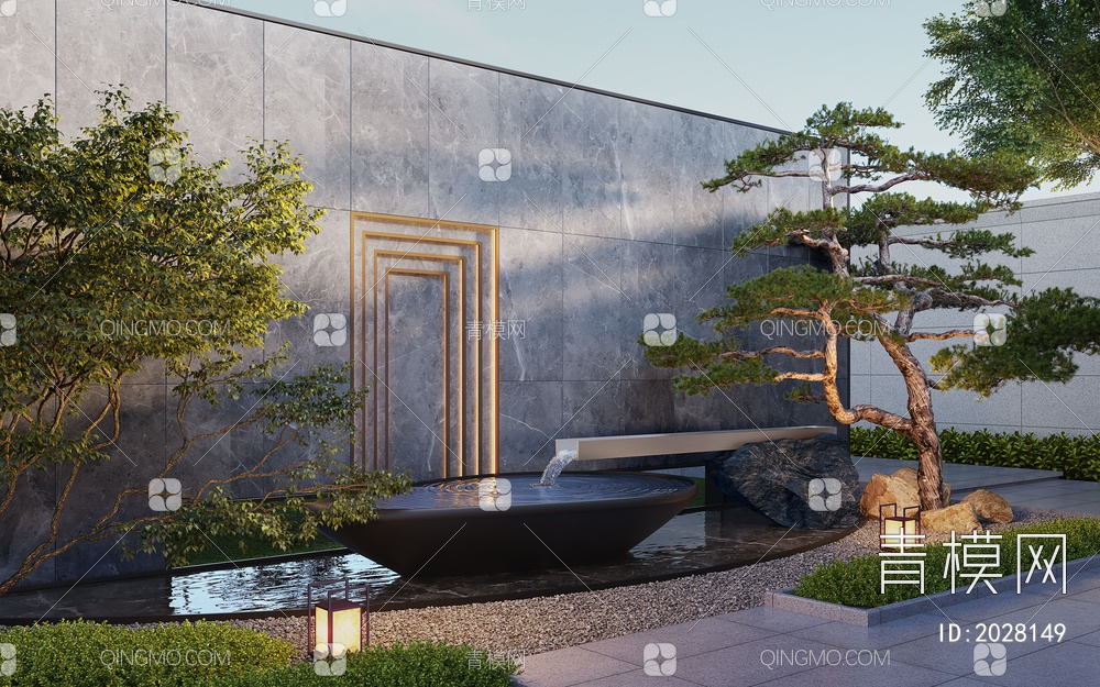 庭院水景3D模型下载【ID:2028149】
