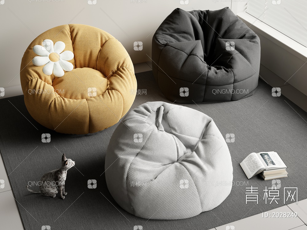 懒人沙发 单人沙发 躺椅3D模型下载【ID:2028249】