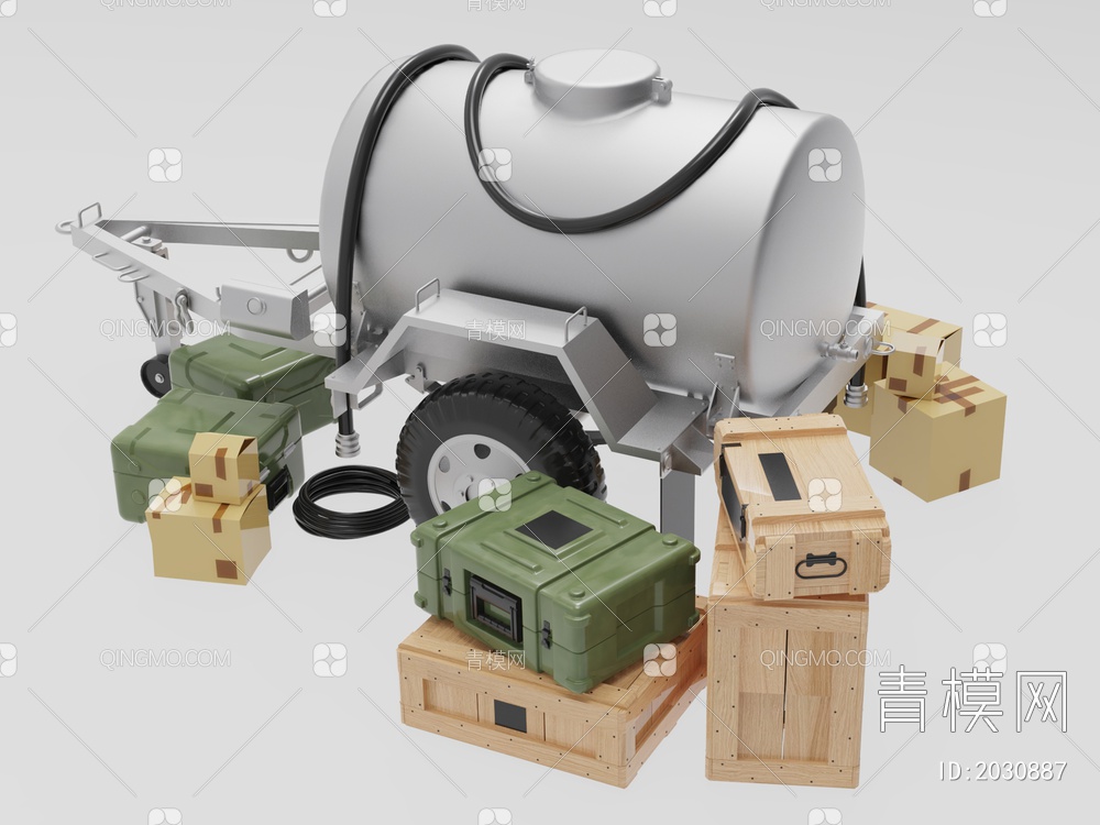 军需器材 油罐车物质3D模型下载【ID:2030887】