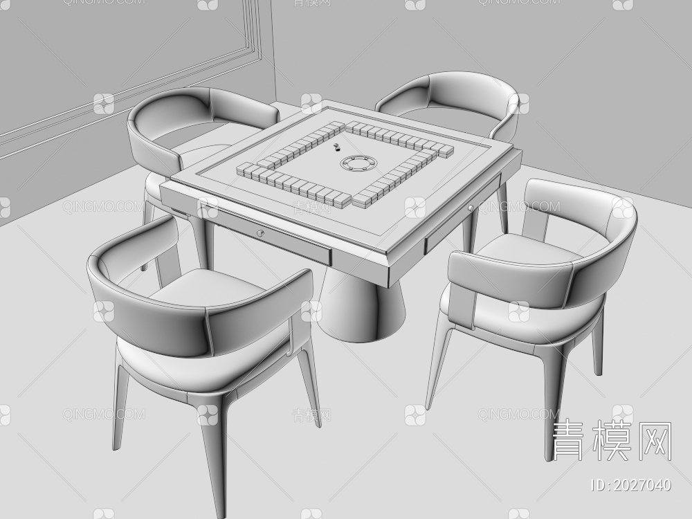 麻将桌3D模型下载【ID:2027040】