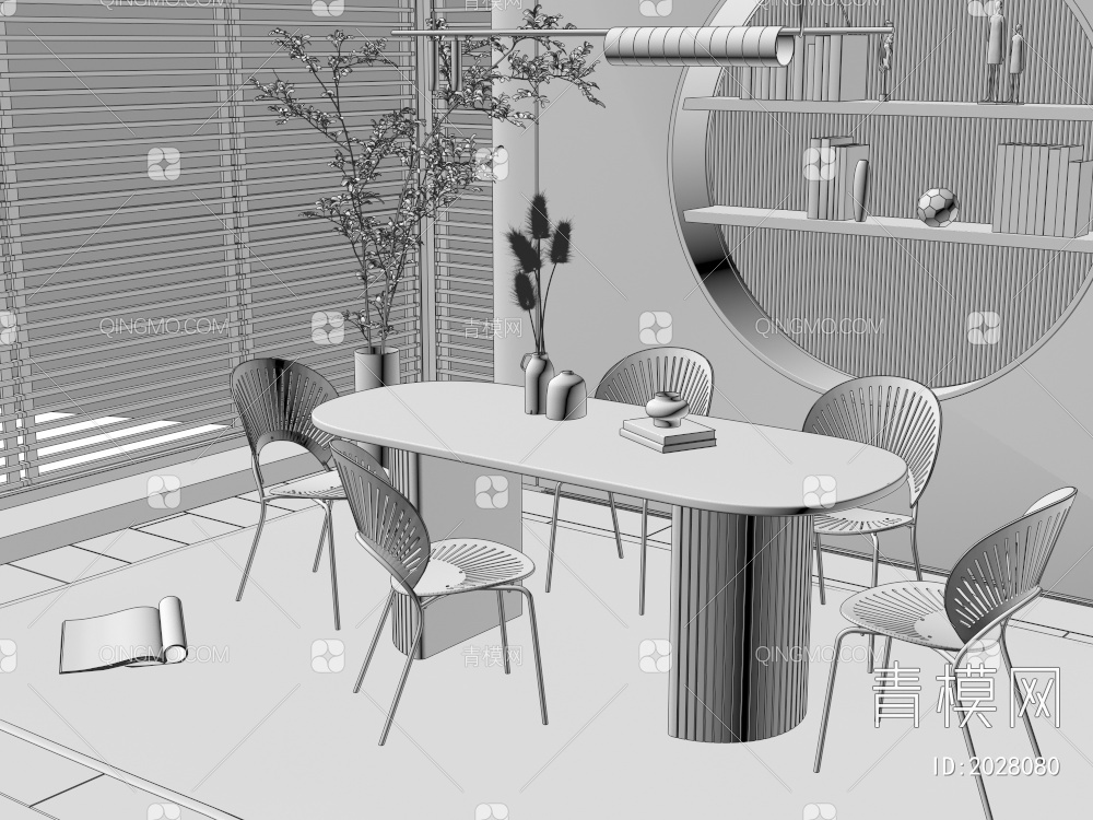餐桌椅3D模型下载【ID:2028080】