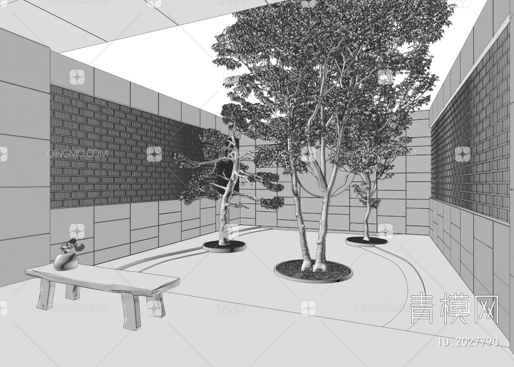 庭院景观3D模型下载【ID:2027790】