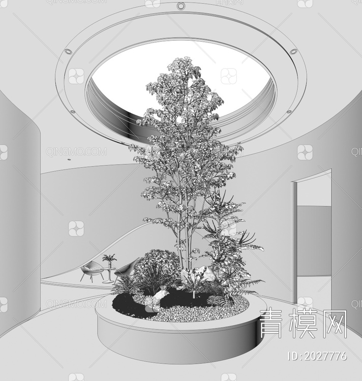 天井庭院景观3D模型下载【ID:2027776】