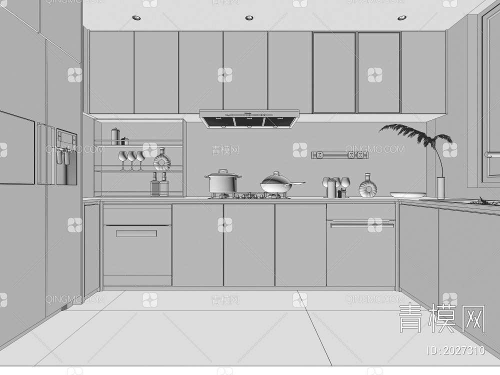 家居厨房3D模型下载【ID:2027310】
