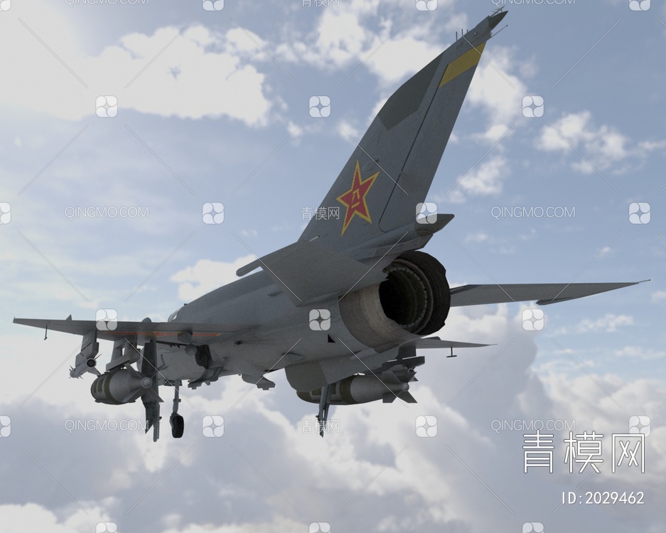 中国空军歼七IIIJ7III歼击机3D模型下载【ID:2029462】