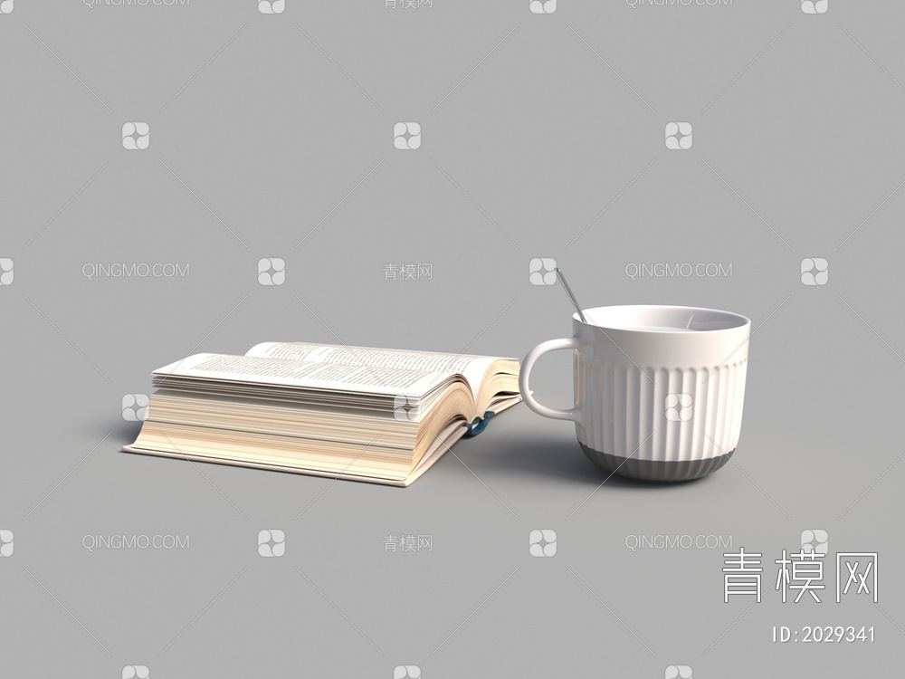 咖啡杯 书3D模型下载【ID:2029341】