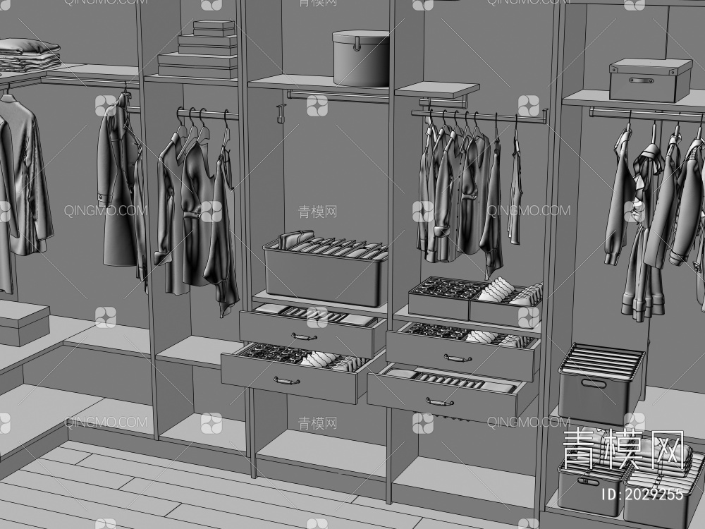 衣柜收纳盒3D模型下载【ID:2029255】