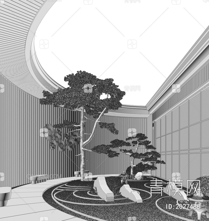 庭院景观3D模型下载【ID:2027488】