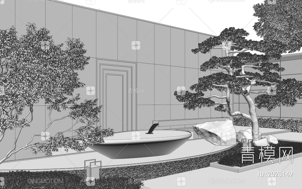 庭院水景3D模型下载【ID:2028149】