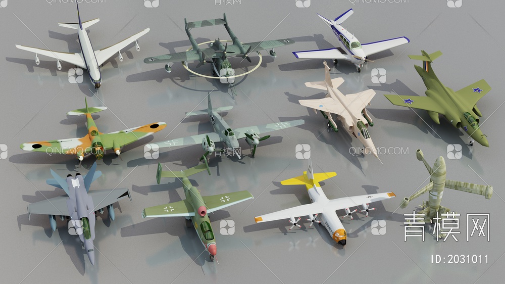 军事飞机3D模型下载【ID:2031011】
