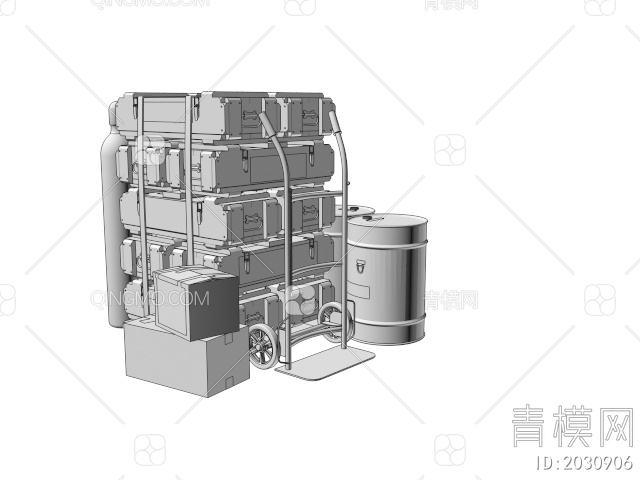 器材 军需物资油漆桶3D模型下载【ID:2030906】