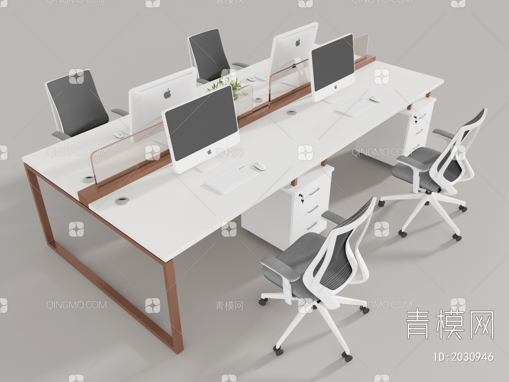 办公桌椅3D模型下载【ID:2030946】