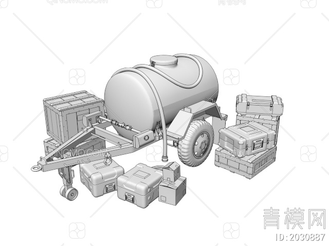 军需器材 油罐车物质3D模型下载【ID:2030887】