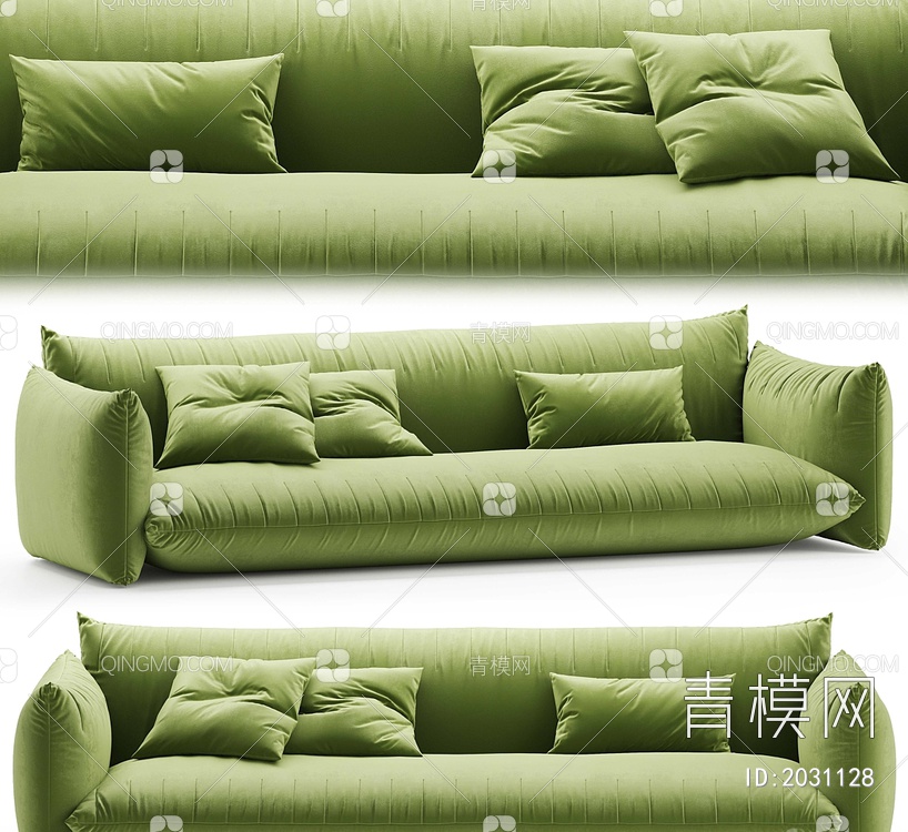 阿尔伯塔贝拉维塔绿色沙发3D模型下载【ID:2031128】