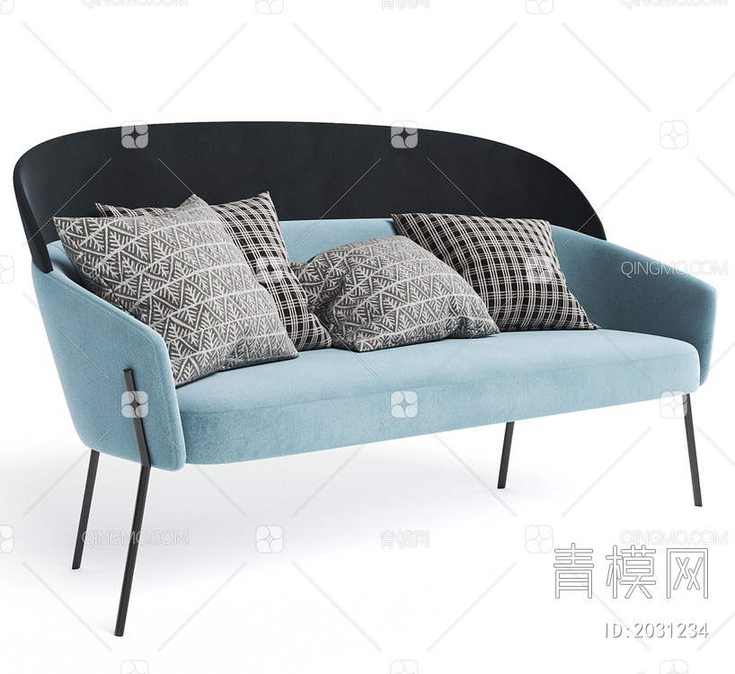 双人沙发3D模型下载【ID:2031234】