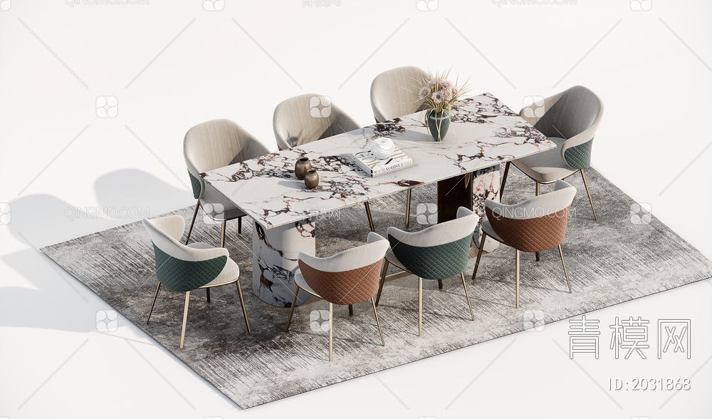 餐桌餐椅单体3D模型下载【ID:2031868】