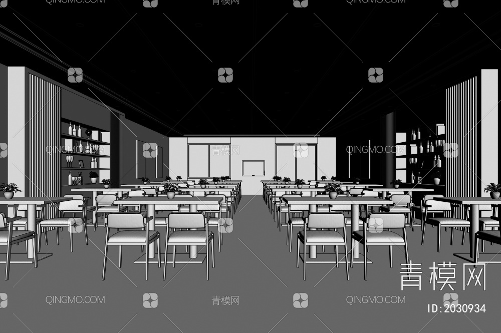 快餐店 早餐店 自助餐厅3D模型下载【ID:2030934】