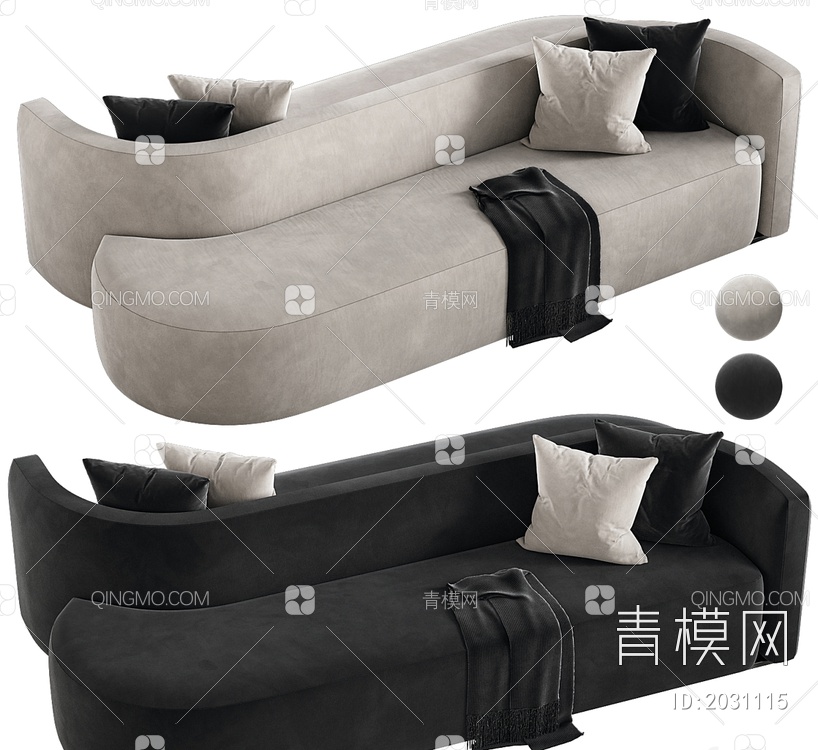 半径链式沙发3D模型下载【ID:2031115】