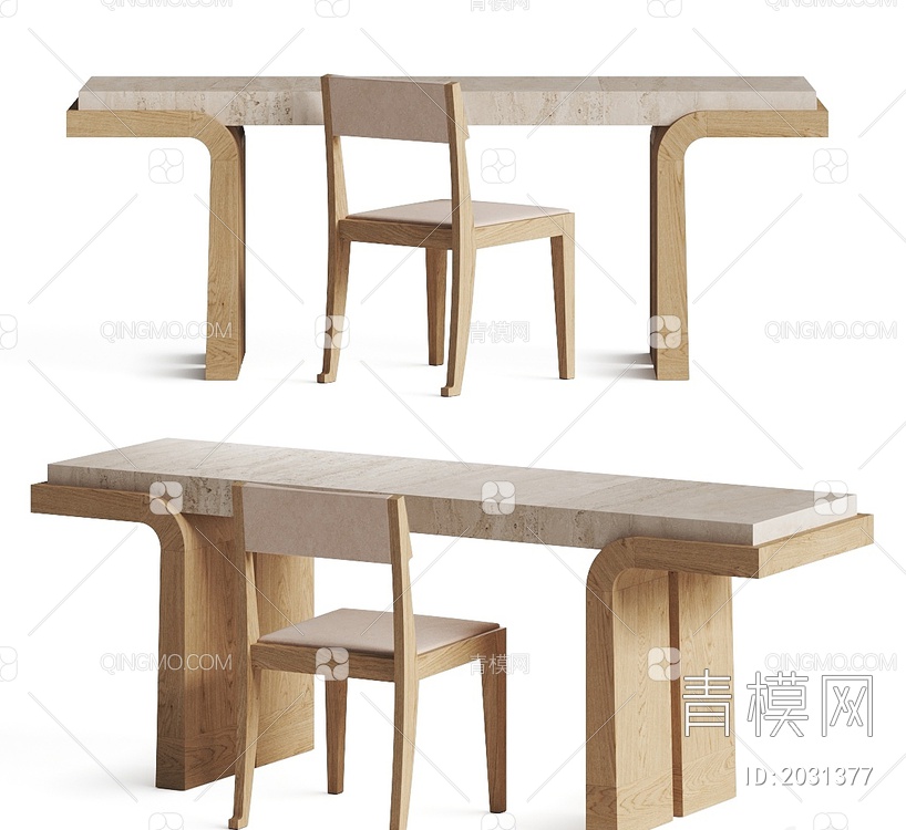 书桌椅3D模型下载【ID:2031377】
