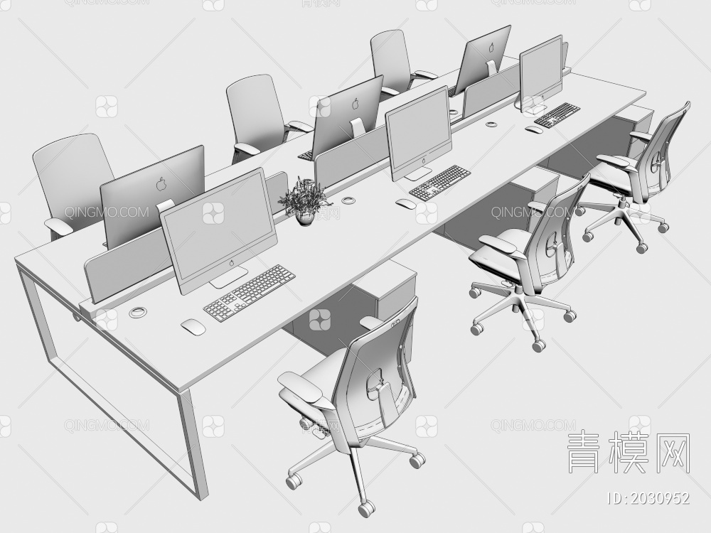 办公桌椅3D模型下载【ID:2030952】
