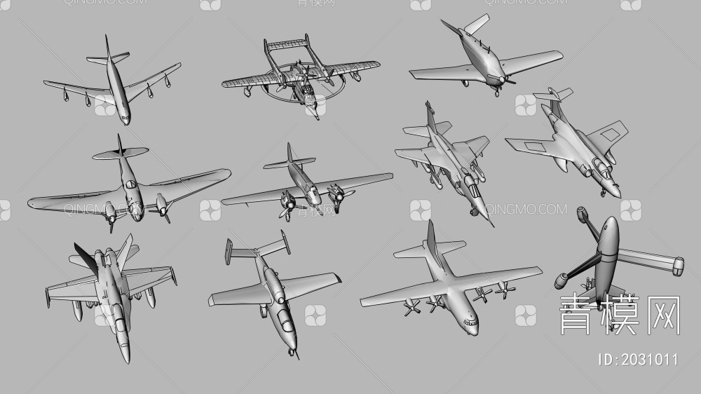 军事飞机3D模型下载【ID:2031011】