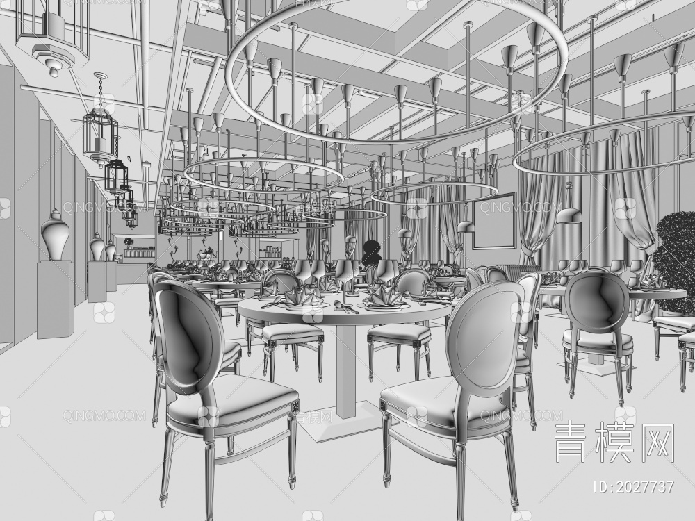 餐厅3D模型下载【ID:2027737】