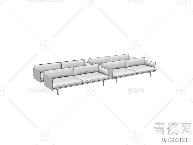 双人沙发3D模型下载【ID:2031214】