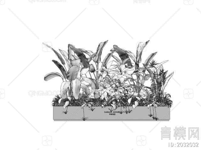 植物组合 绿植 花箱 移动花箱 室内植物造景3D模型下载【ID:2032032】