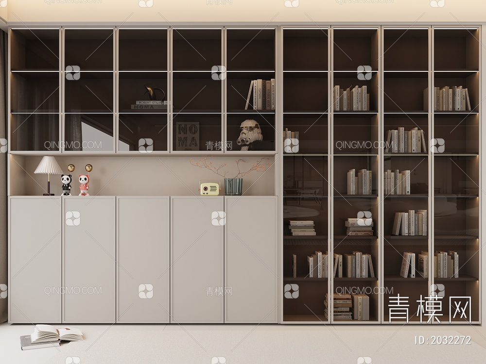 书柜 书籍 展示柜 开放式书柜3D模型下载【ID:2032272】