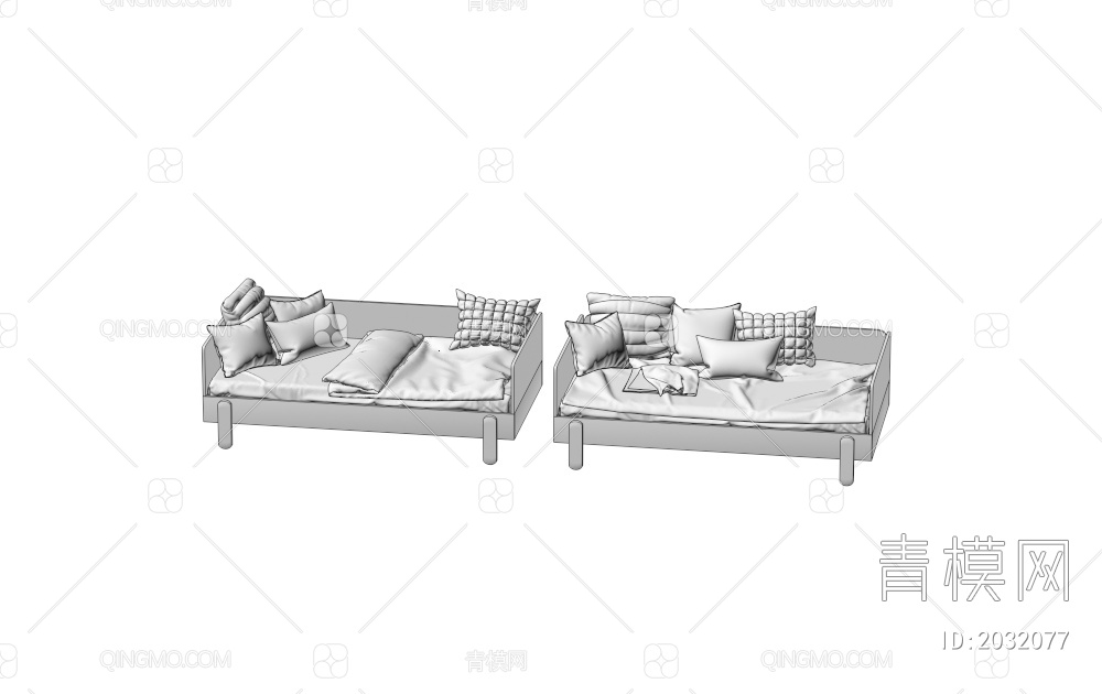 双人沙发3D模型下载【ID:2032077】