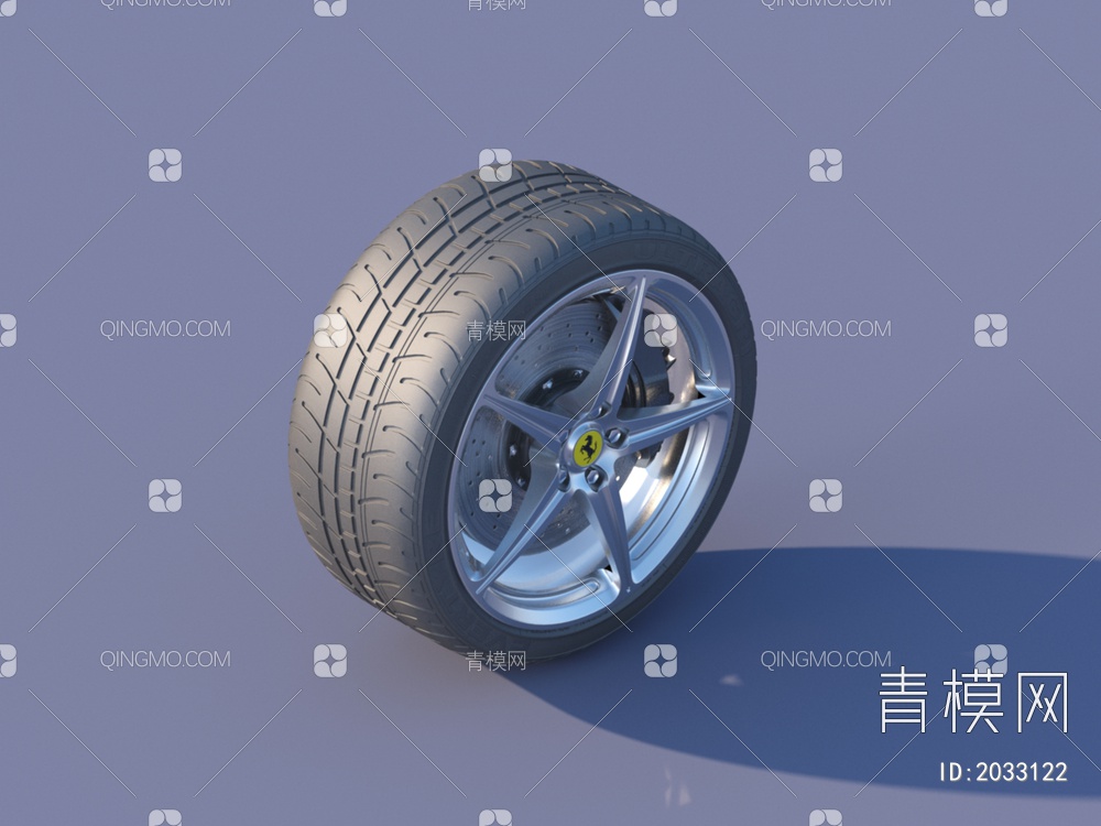 轮胎 法拉利车轮 车胎 轮毂3D模型下载【ID:2033122】