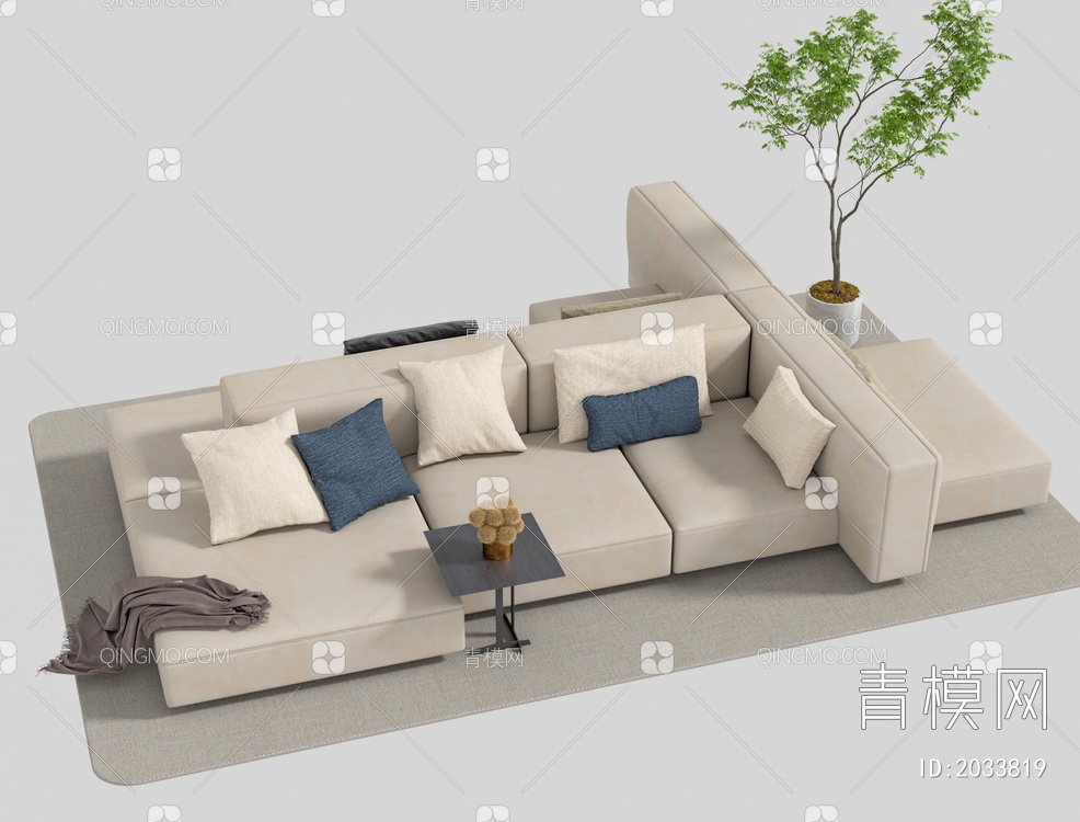 多人沙发3D模型下载【ID:2033819】