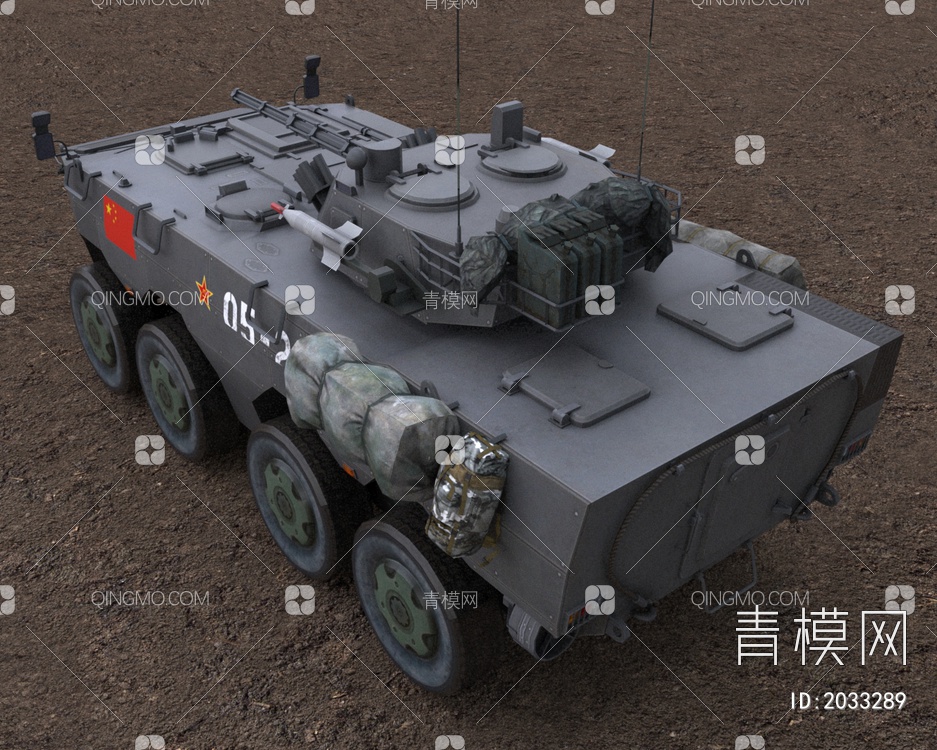 中国人民解放军ZBD09式8X8轮式步兵战车装甲车VNI3D模型下载【ID:2033289】