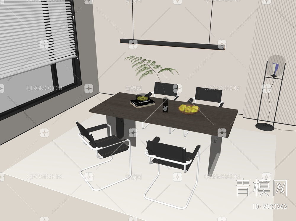 餐桌椅组合SU模型下载【ID:2033262】