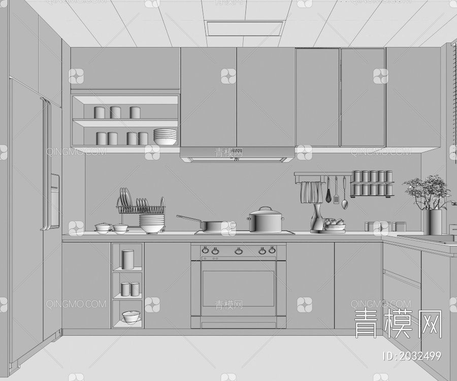 家装家电 厨房3D模型下载【ID:2032499】