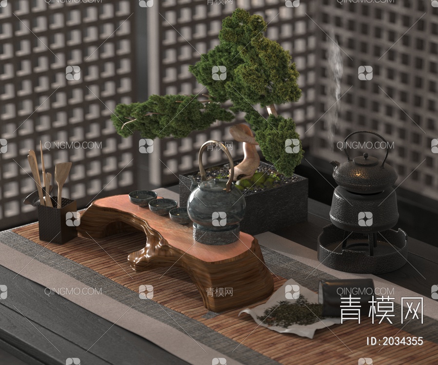 茶具组合3D模型下载【ID:2034355】