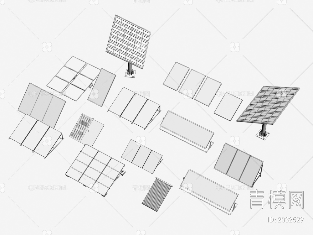 太阳能板 热水器3D模型下载【ID:2032529】