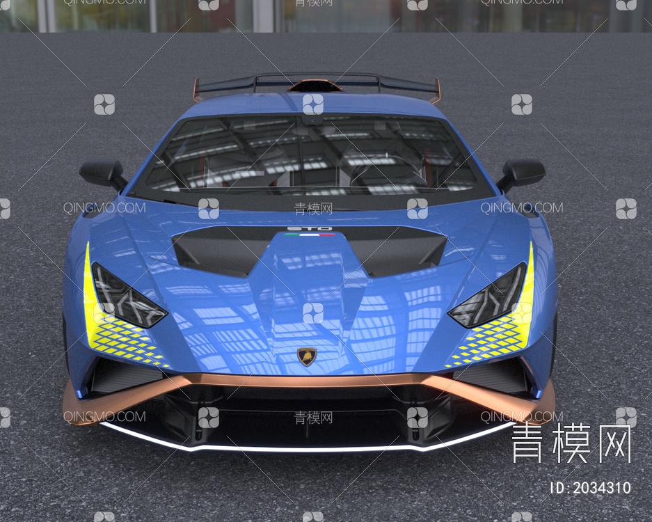 2021款兰博基尼飓风STO超跑跑车汽车3D模型下载【ID:2034310】