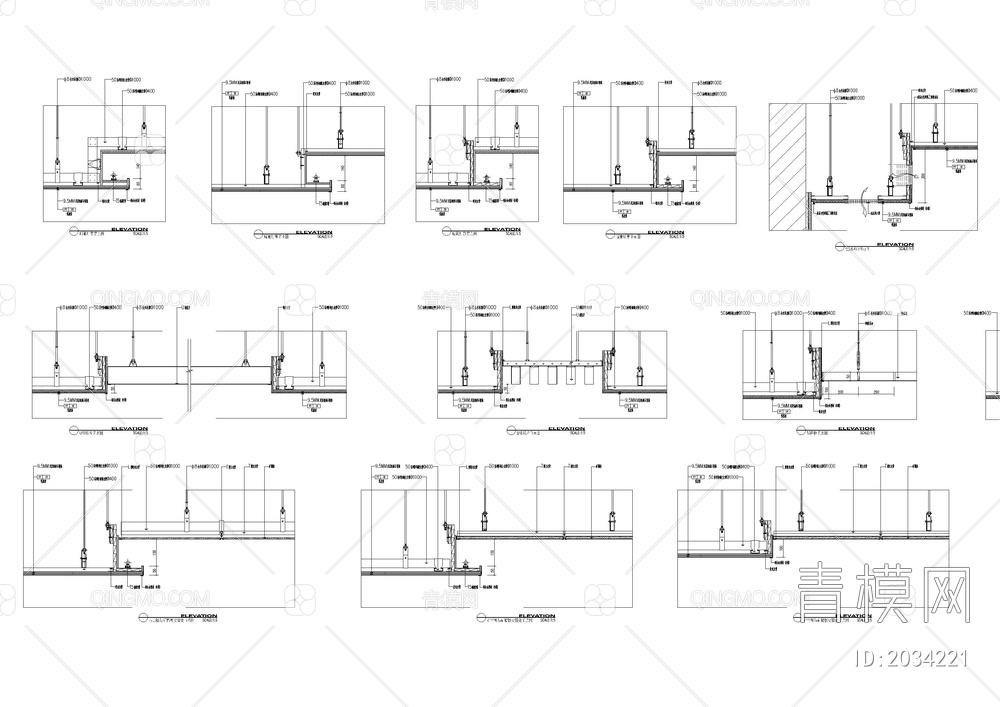 吊顶节点整理集合CAD节点【ID:2034221】
