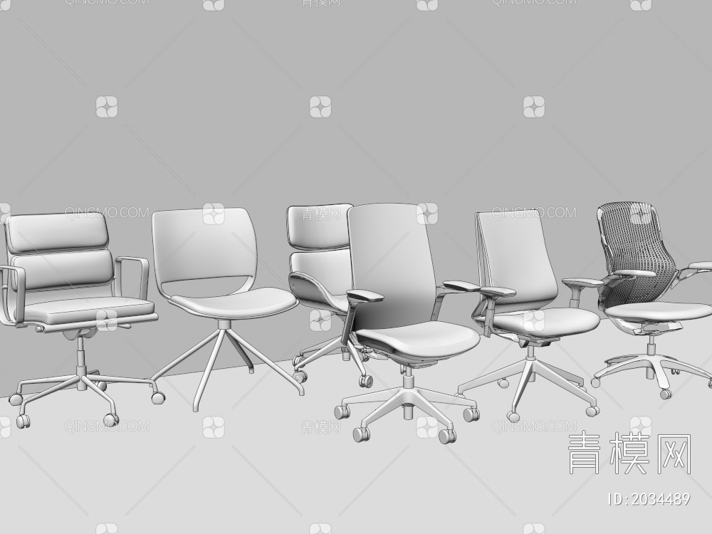 办公椅3D模型下载【ID:2034489】