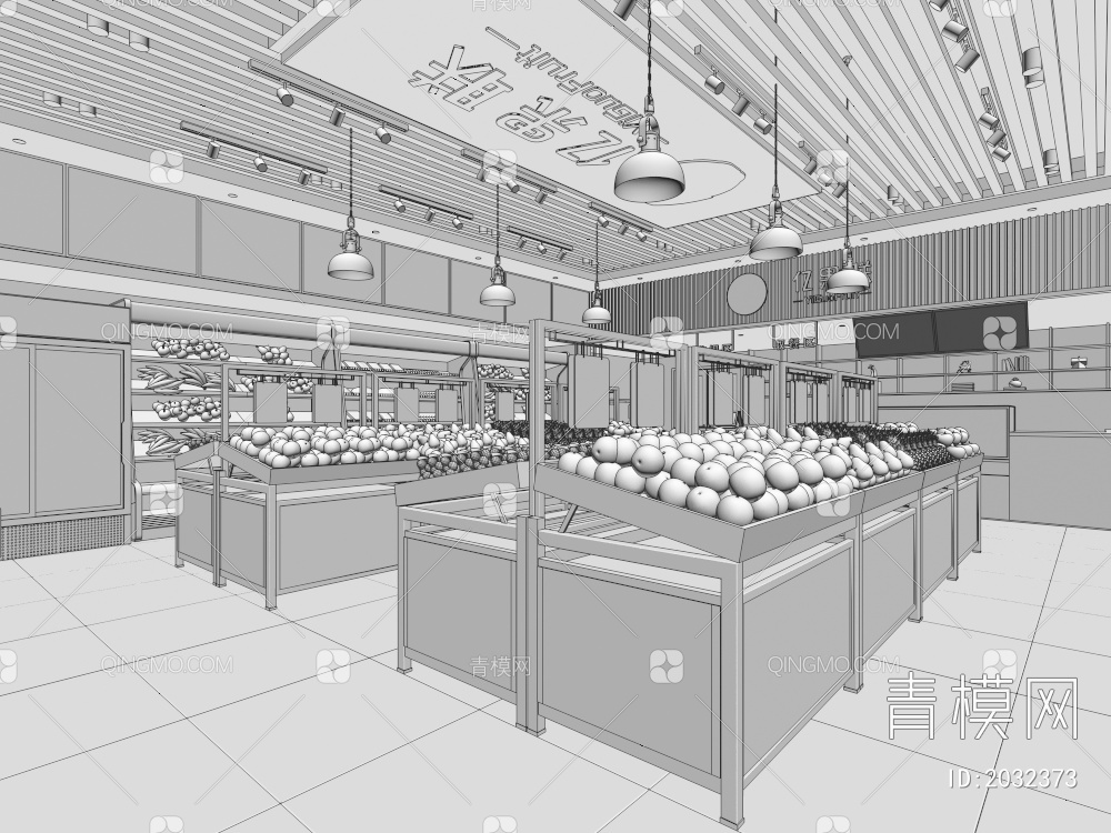 水果店3D模型下载【ID:2032373】