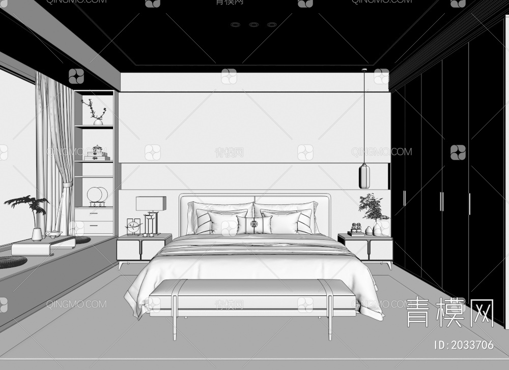 卧室3D模型下载【ID:2033706】