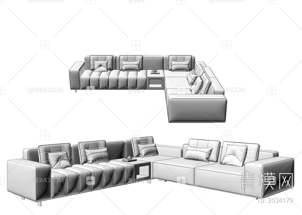多人沙发3D模型下载【ID:2034179】