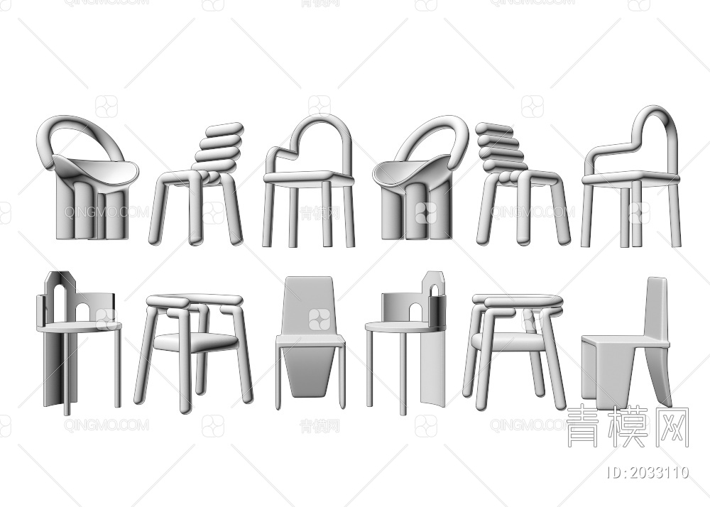 单椅3D模型下载【ID:2033110】