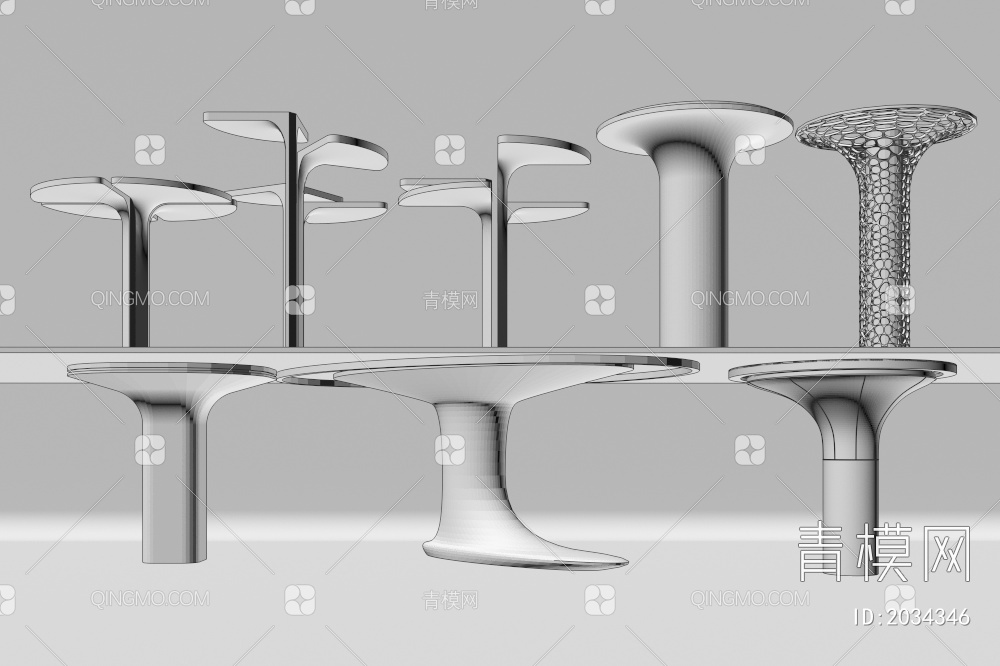 装饰柱子 异形柱子 镂空灯柱 造型柱3D模型下载【ID:2034346】